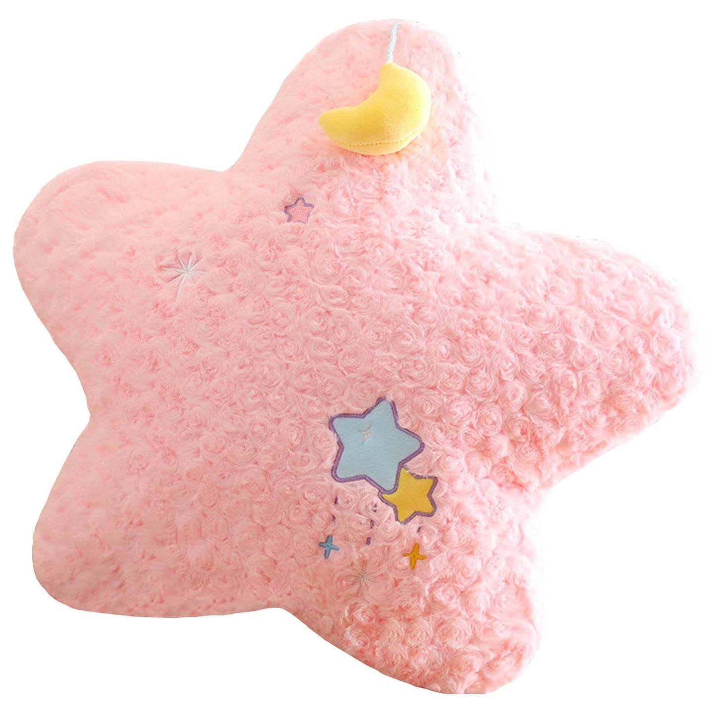 Goylmc Star Plush Pillow Star Stuffed Toy Hanging a Moon Home Decoration Christmas Birthday Gift for Kids Adults (17.7inch)