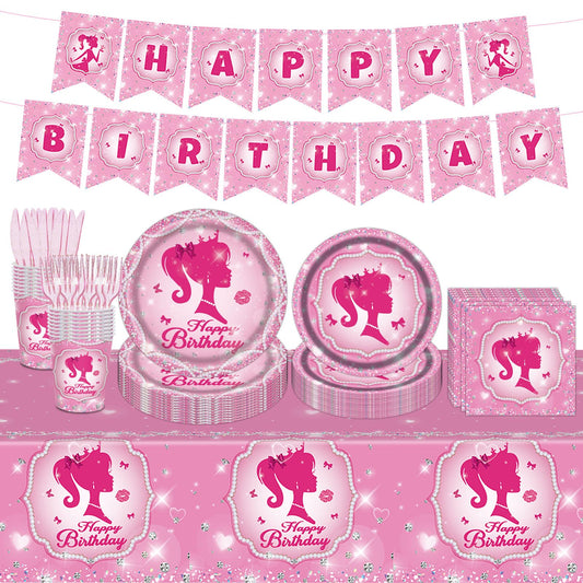 Princess Pink Party Tableware Set