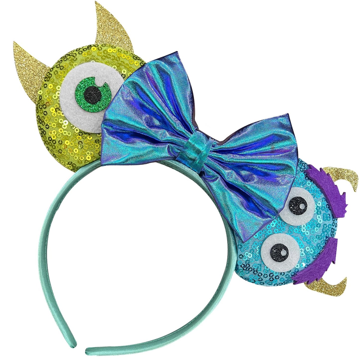 Monster Sequin Mouse Ears Headband – Blue Purple, Adult