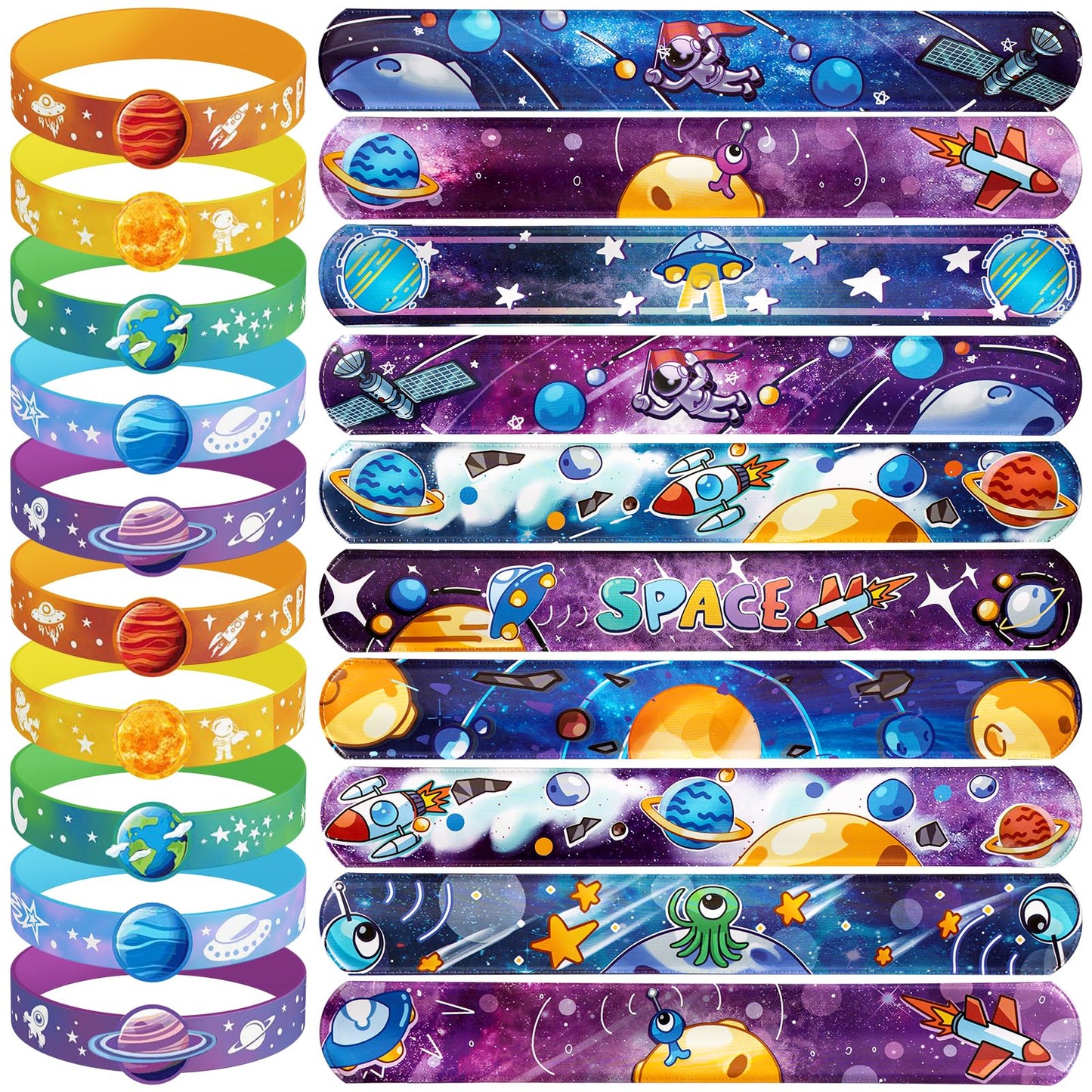 Outer Space Planet Silicone & Slap Bracelets Party Favours – 30 Pack