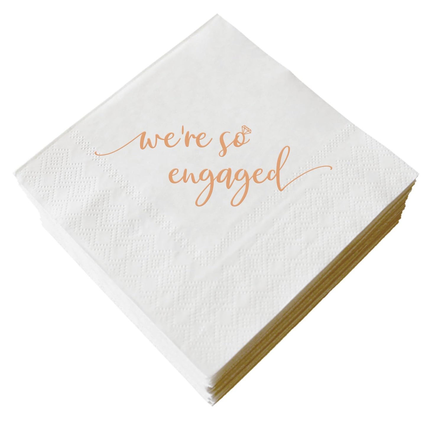 We're So Engaged Napkins – 50 Pack, Rose Gold