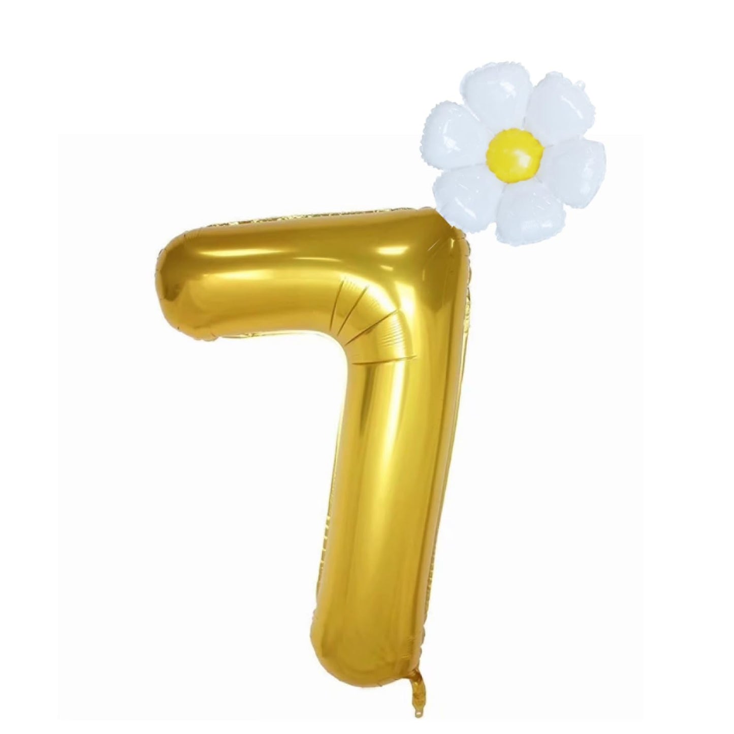 Daisy 7th Birthday Balloon Set – Gold Number 7