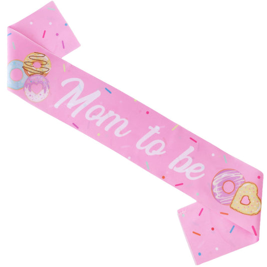 Donut Mom to Be Baby Shower Sash – Pink