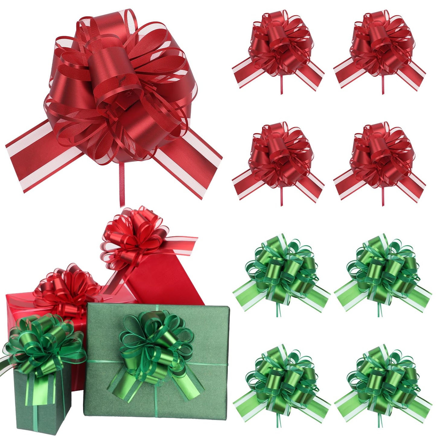 Christmas Decorative Large Pull Gift Bows - 32 ct