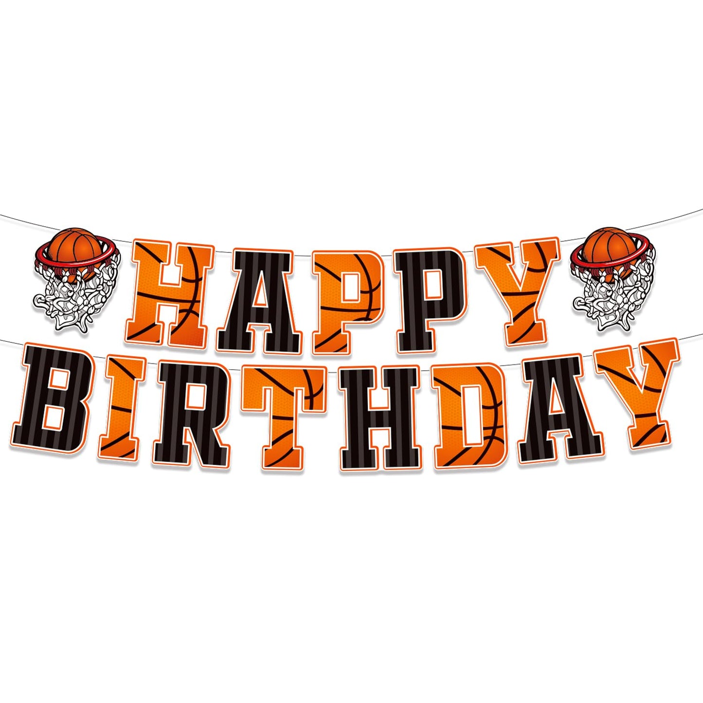 Basketball Happy Birthday Bunting Banner