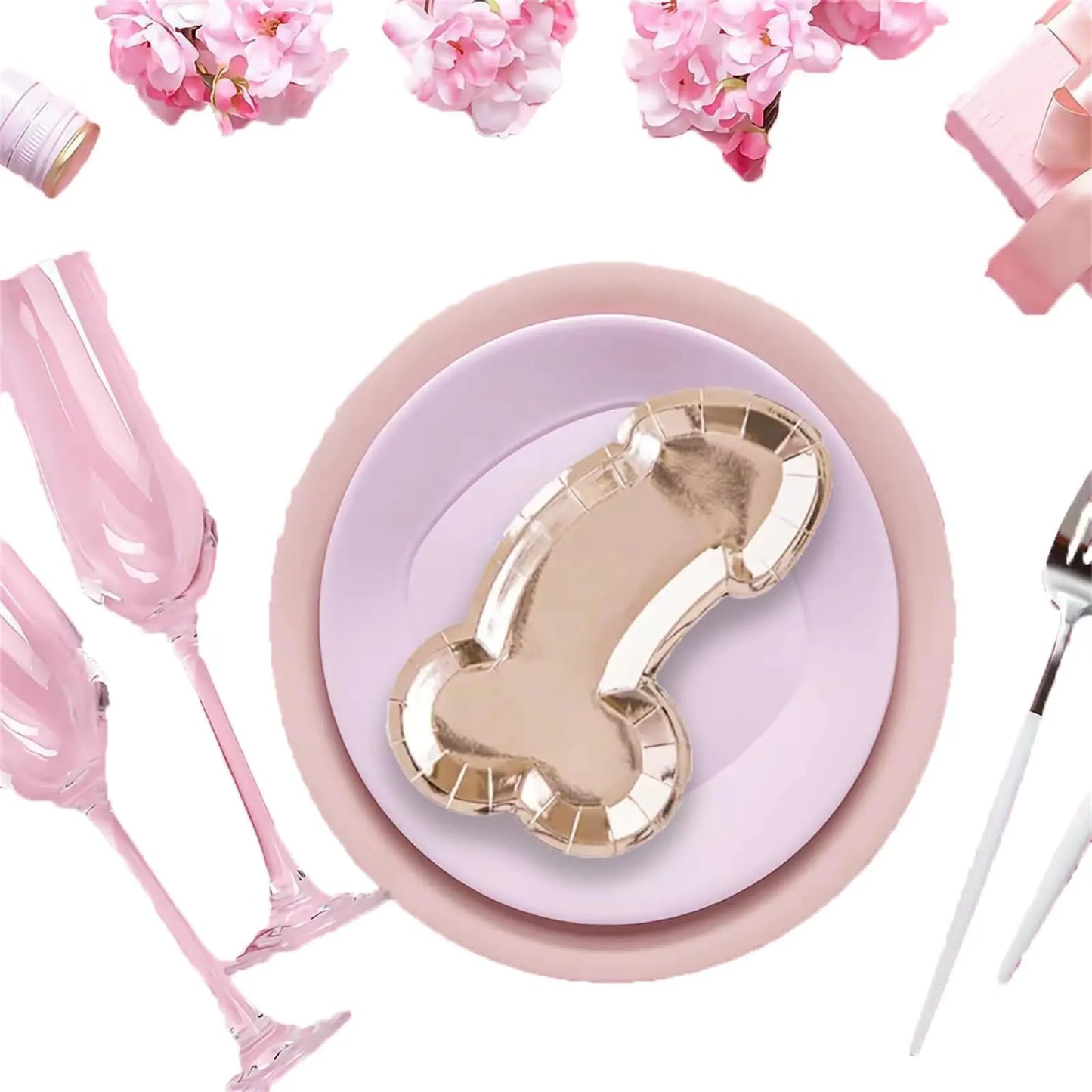 Bachelorette Rose Gold Paper Plates - 10 ct