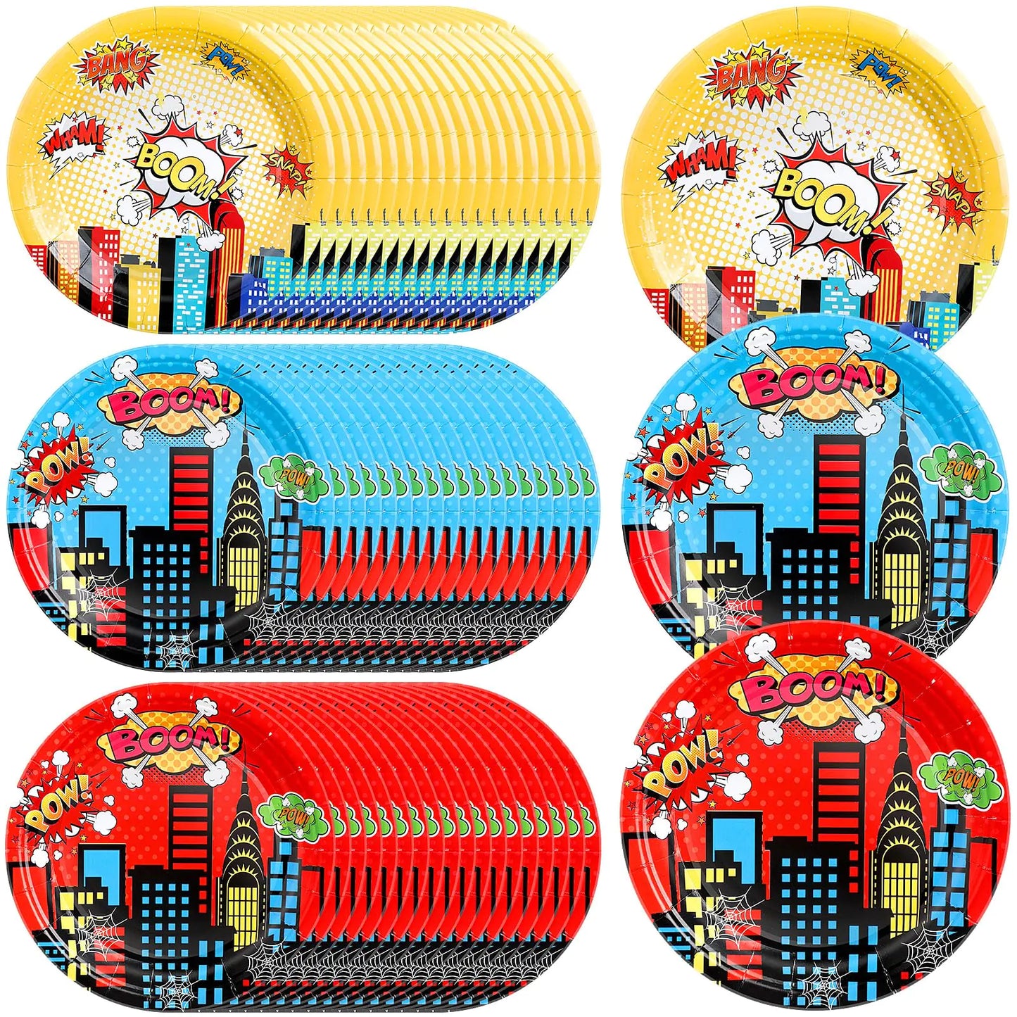 Hero Theme Party Plates 7 Inch - 60 ct