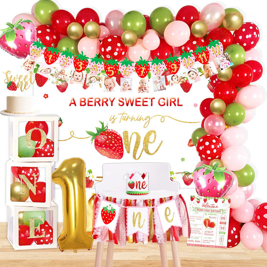 Strawberry Sweet One Deluxe 1st Birthday Kit