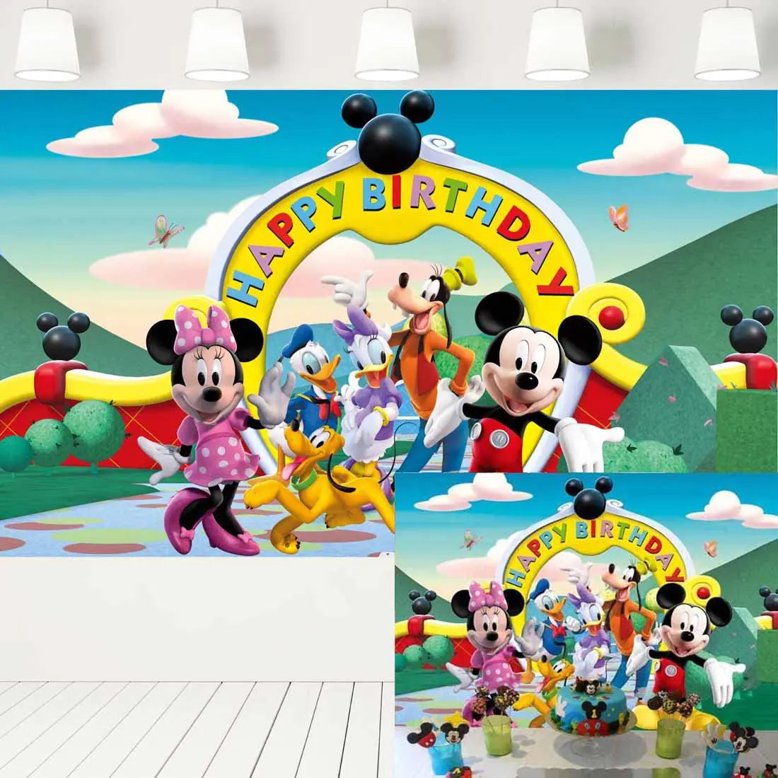 Classic Mouse Clubhouse Birthday Backdrop – 5 x 3 Ft