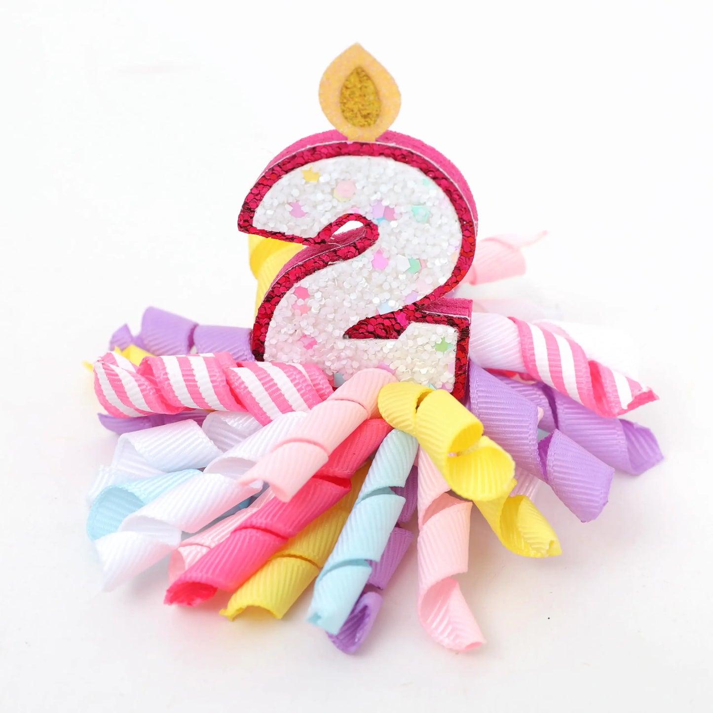 2nd Birthday Candle Hair Bow Clip