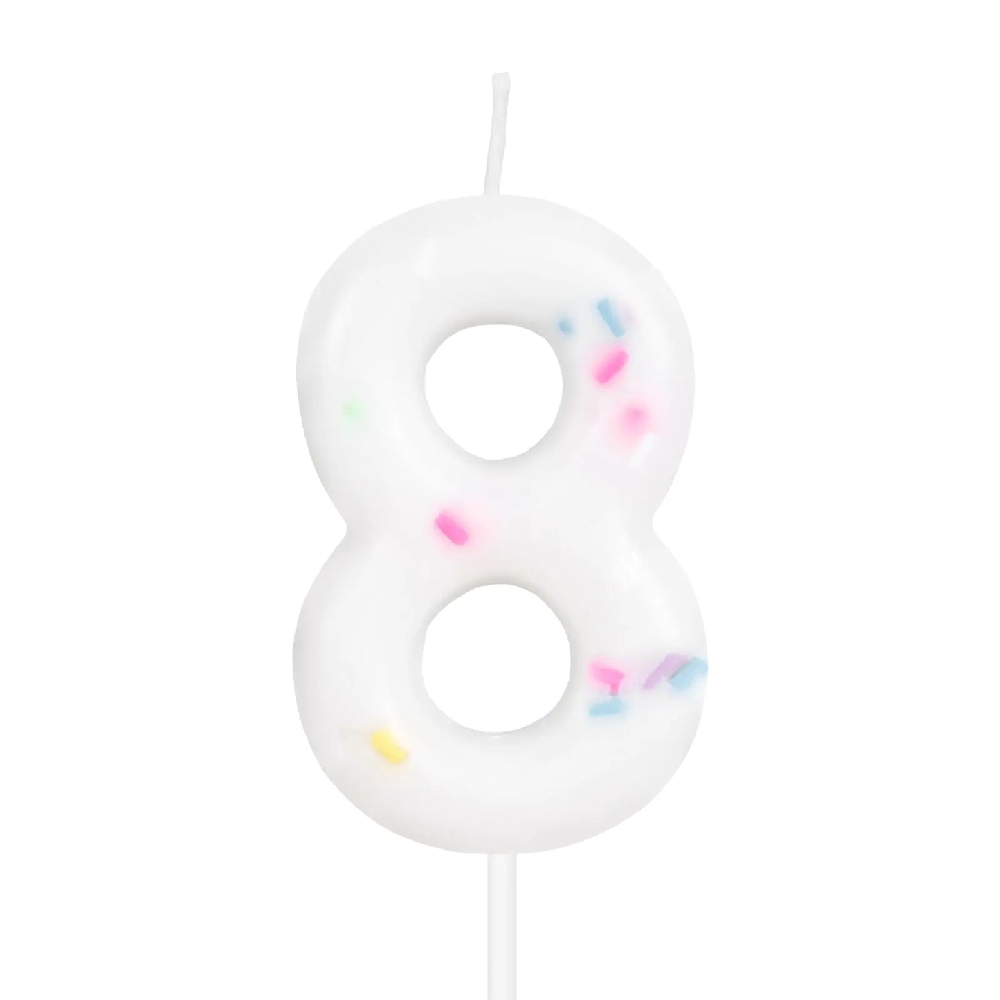 Colorful Sprinkles 8th Birthday Candle