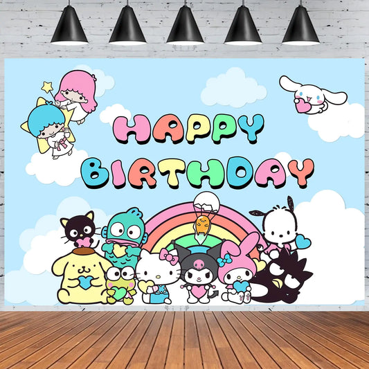 Hello Kitty Kawaii Birthday Backdrop