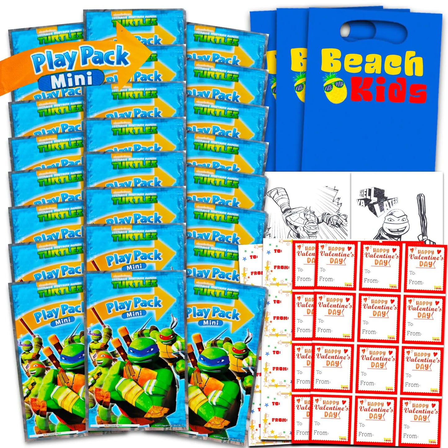 Hero Turtle Character Valentine's Mini Activity Packs - 24 ct