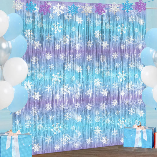 Frozen Snowflake Fringe Curtain Set