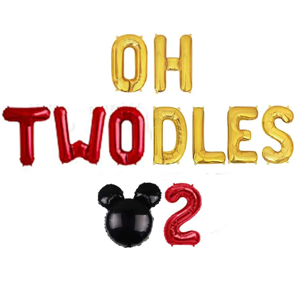 Oh Twodles Red Balloon Banner Kit - 13 ct