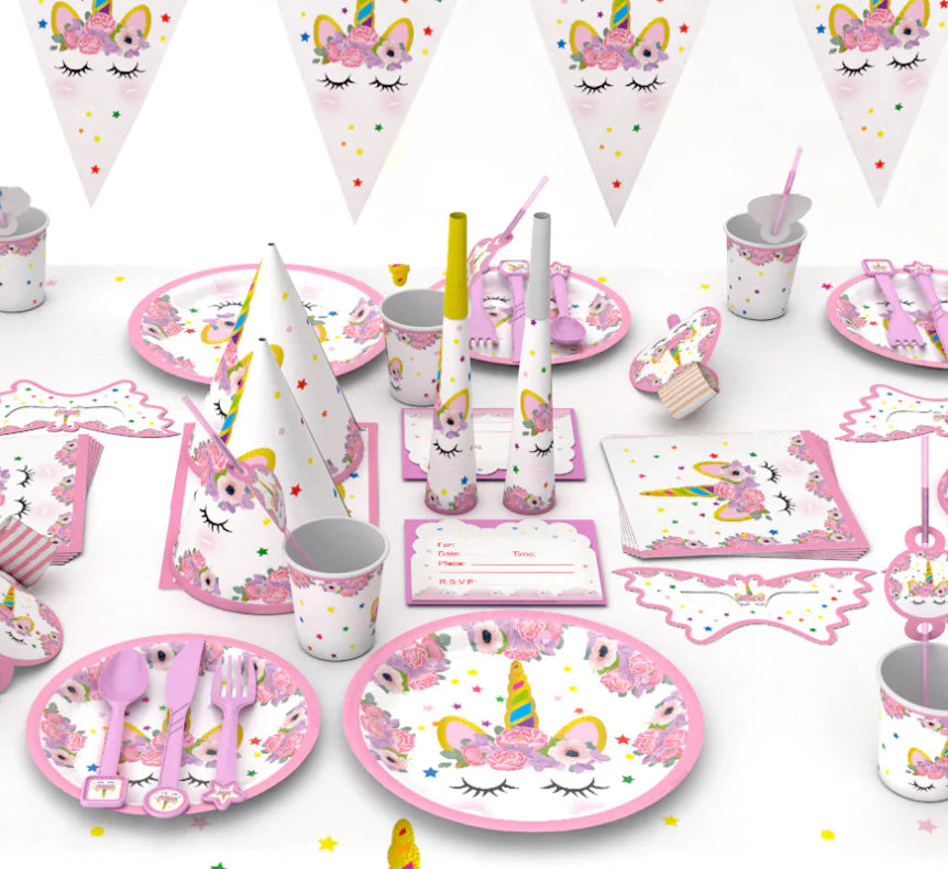 Unicorn Pink Complete Party Decoration Kit – 16 Piece Set