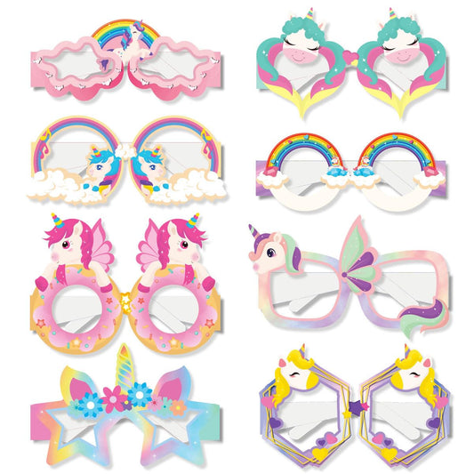 Unicorn Party Photo Booth Eyeglasses Props – 16 Pack