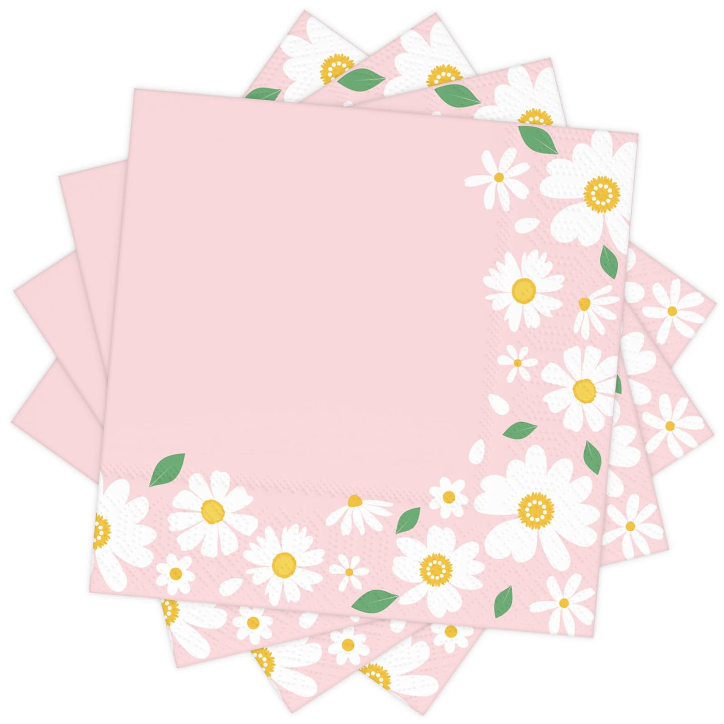 DYLIVeS Pink Daisy Party Napkins Daisy Cocktail Luncheon Paper Napkins Summer Picnic Napkins Spring Flower Daisy Party Supplies for Girls Birthday Baby Shower Wedding Decorations 50 Pack 3-Ply