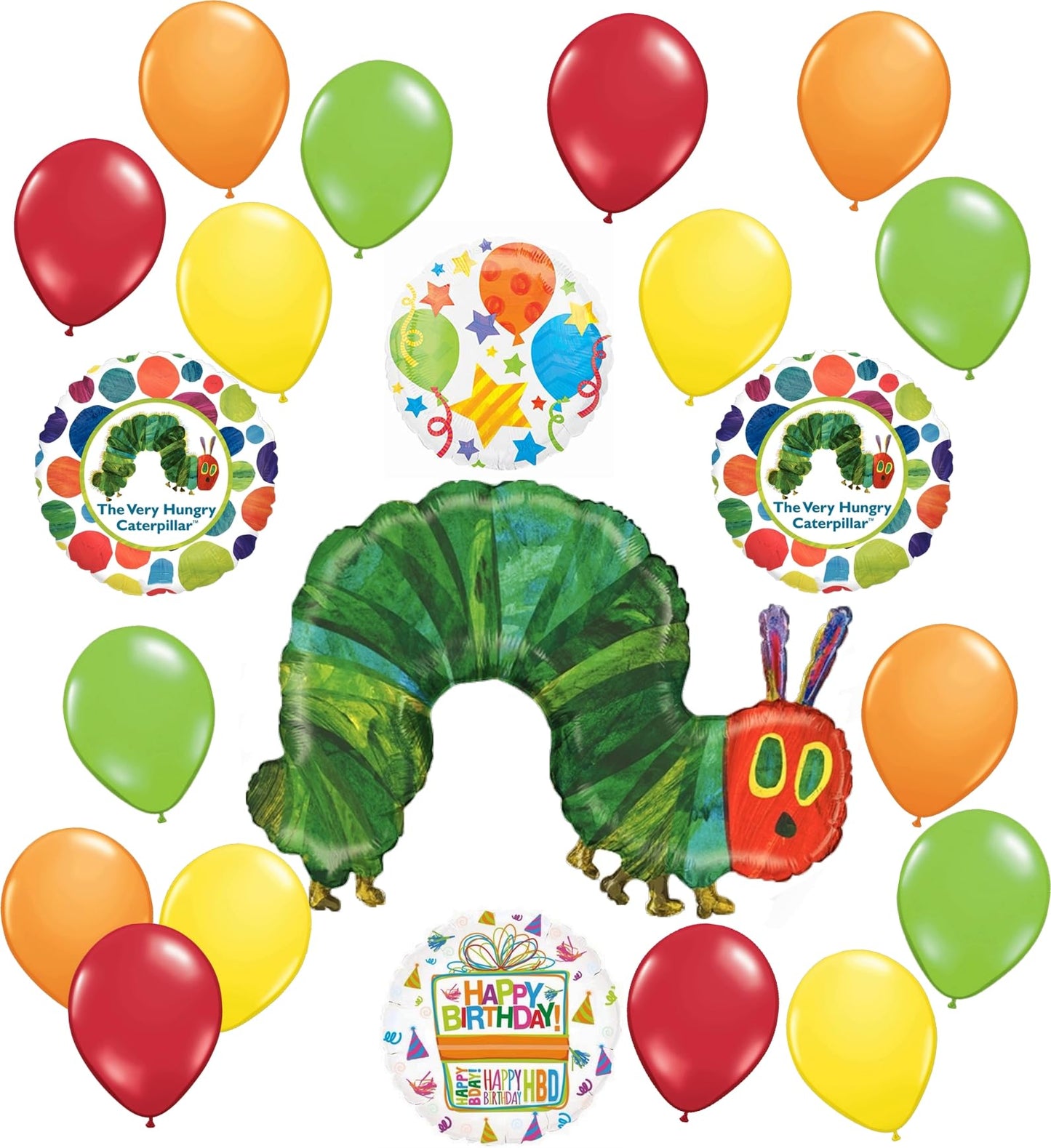 Hungry Caterpillar Birthday Balloon Bouquet – 21 Piece