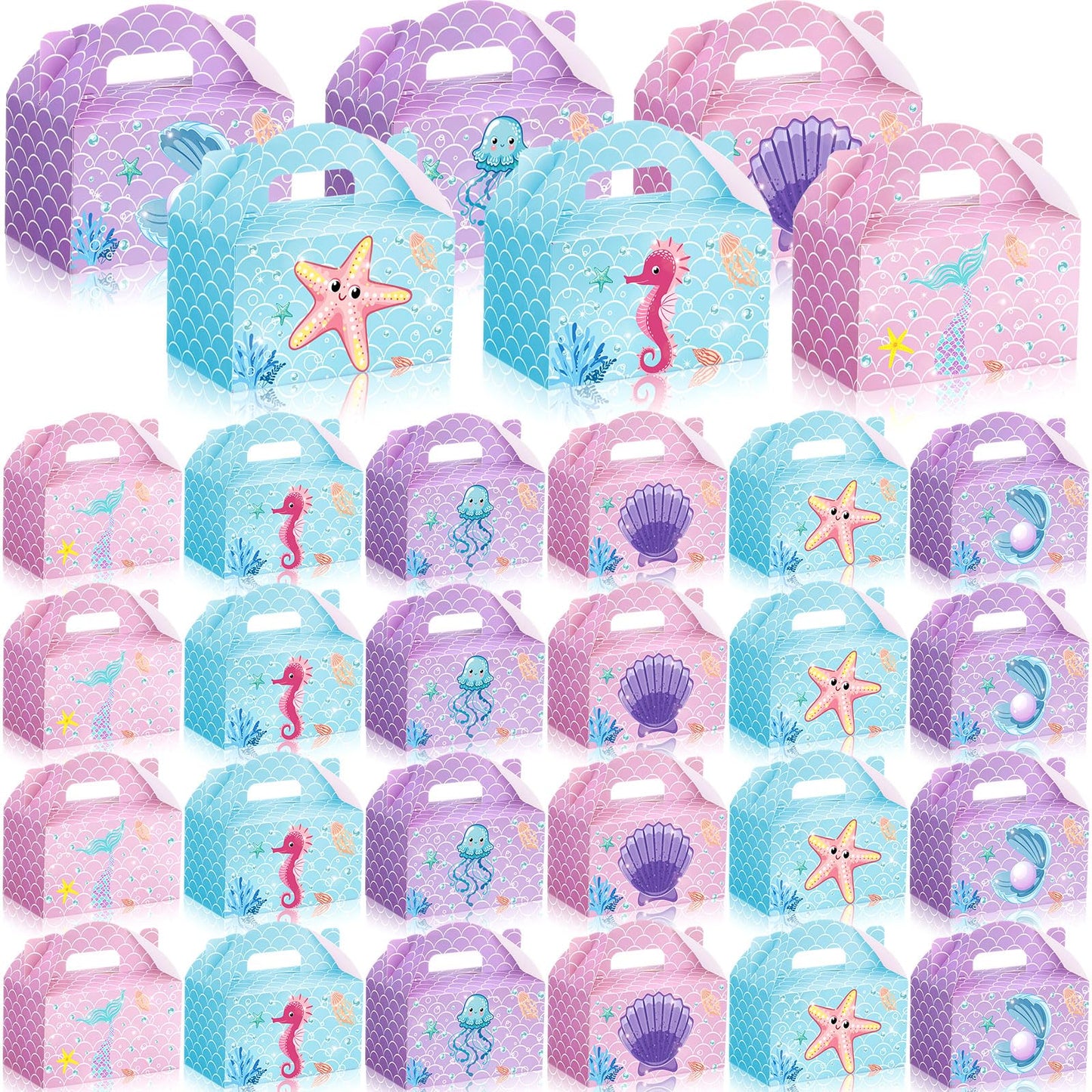 Mermaid Party Favor Gable Boxes – 24 ct