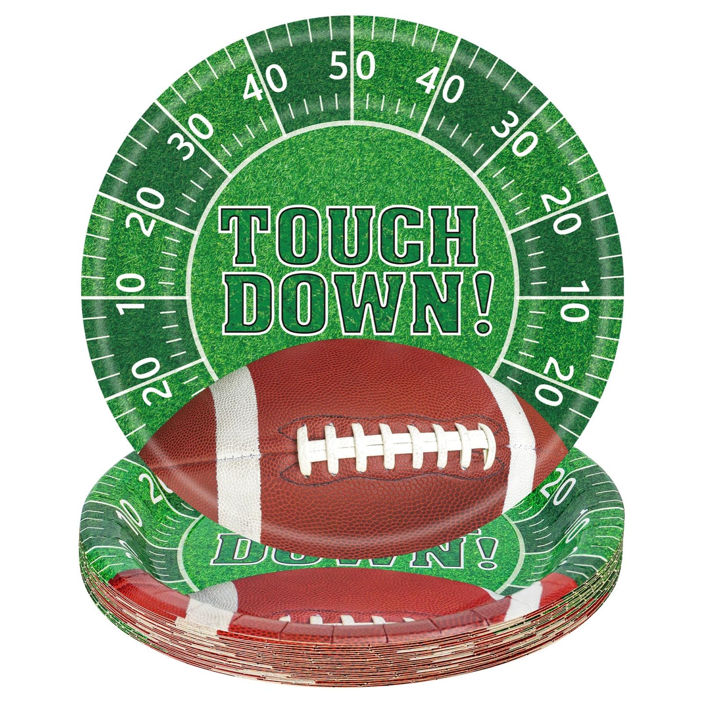Football Touchdown Paper Dessert Plates 7 Inch – 24 Pack