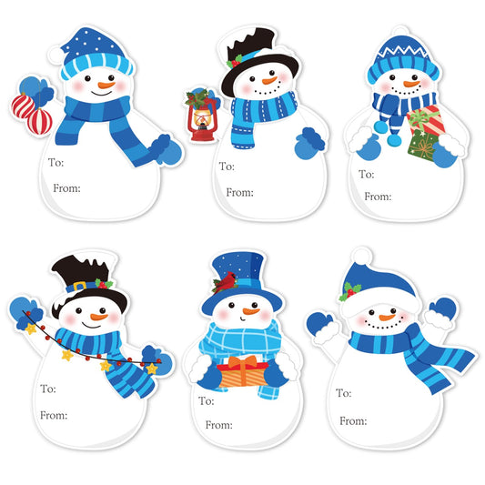 Snowman Christmas Gift Tag Stickers – 96 Pack