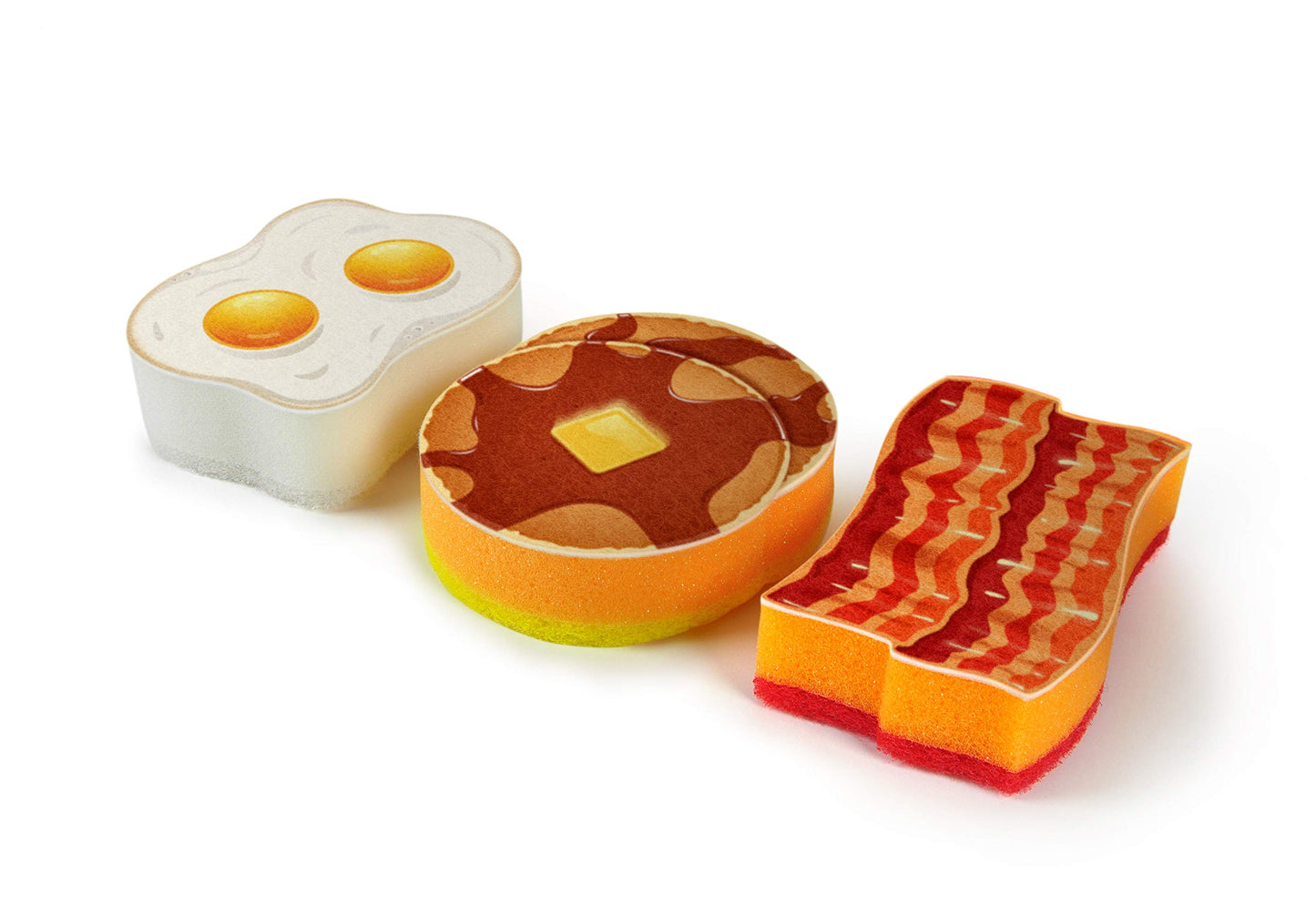 Genuine Fred Breakfast Scrub Sponges Set of 3 Assorted Styles