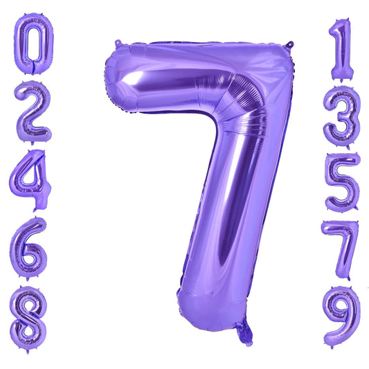 Purple Giant Number 7 Foil Balloon - 40 Inch