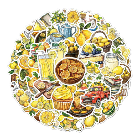 Cute Fruit Lemon Stickers – 50 Pack