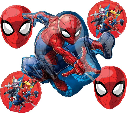 Spider Superhero Character Foil Birthday Balloon Bouquet