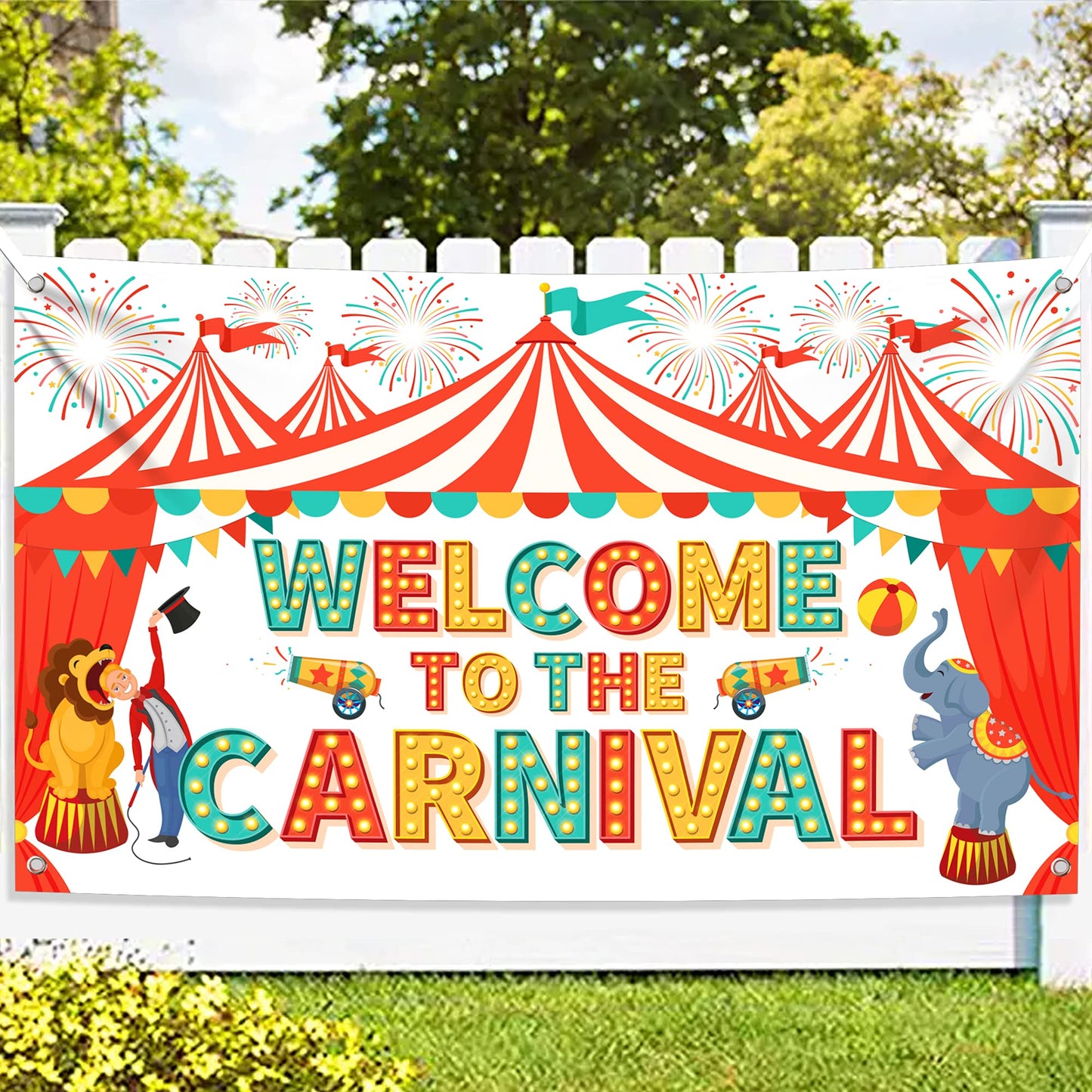 Welcome to the Carnival Party Banner – 72 x 44 Inch