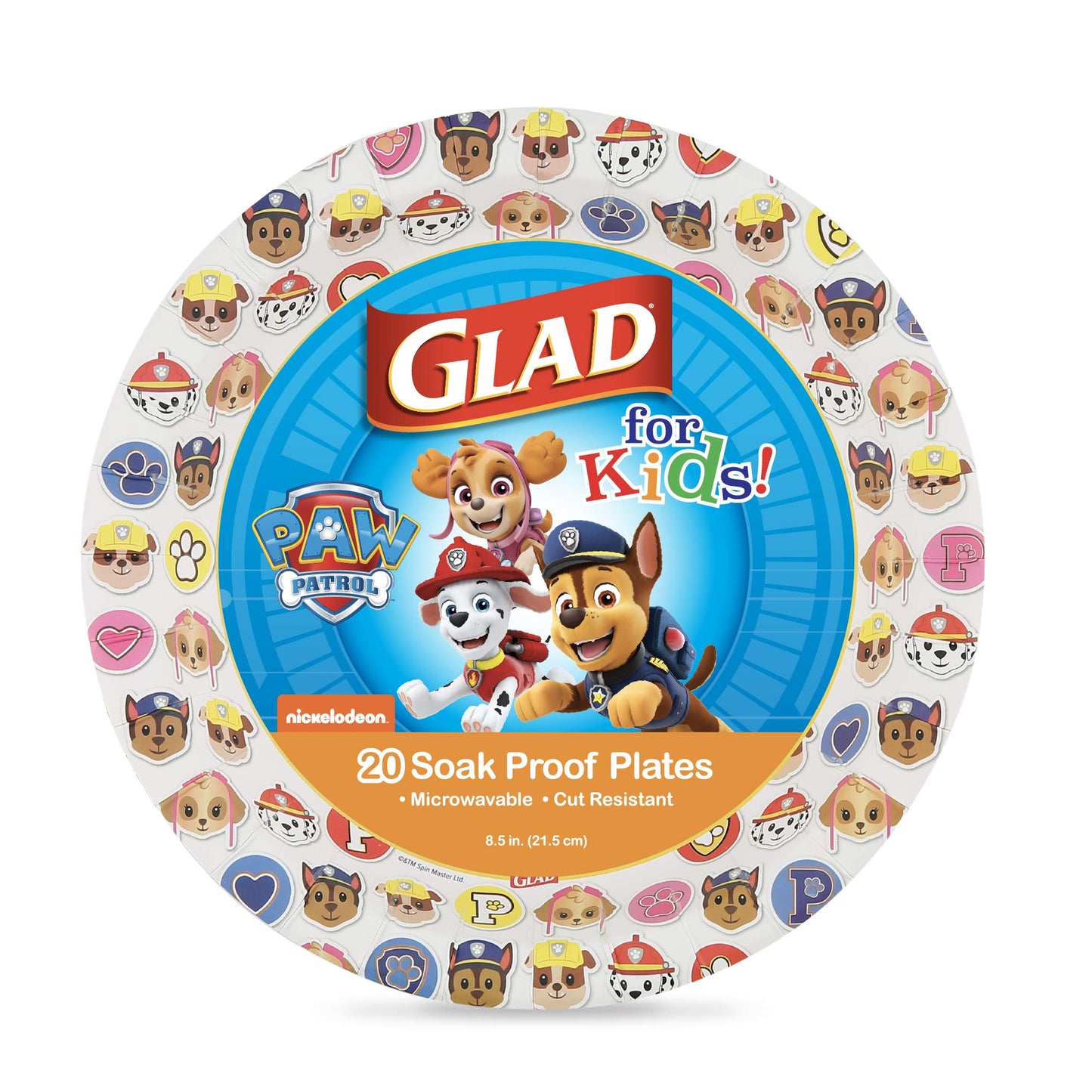 Blue Dog Character Emoji Paper Plates 8.5 Inch - 20 ct