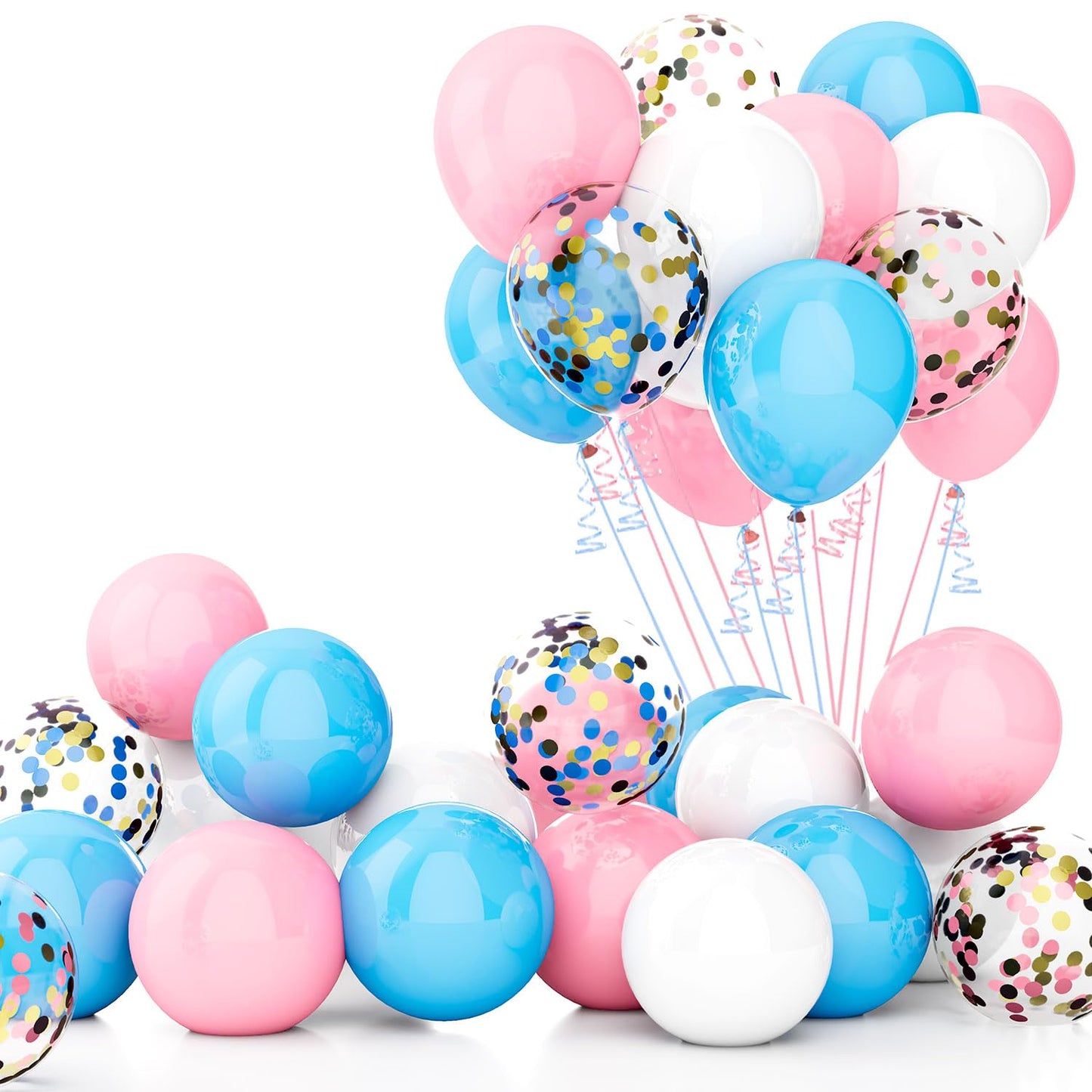 Macaron Gender Reveal Balloons – 60 Pack, Pink & Blue