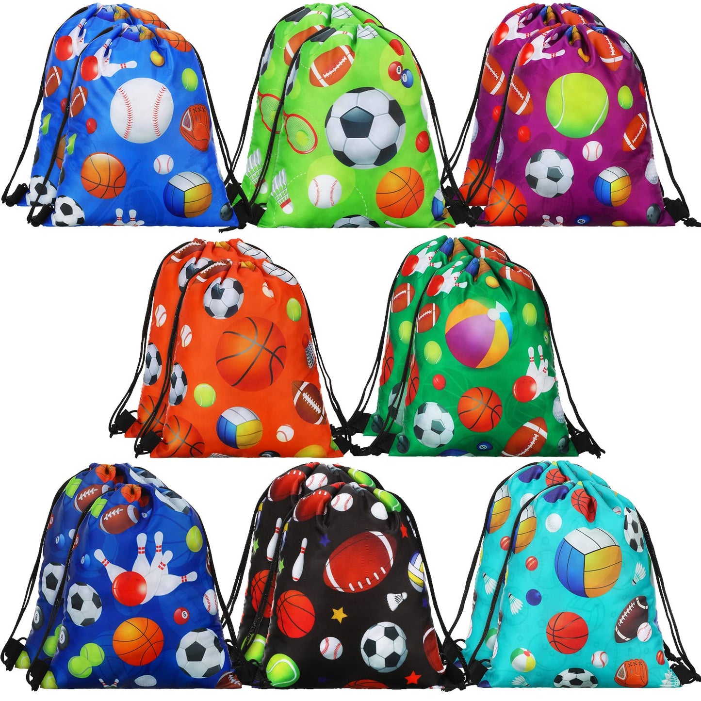 Sports Ball Drawstring Party Favor Bags