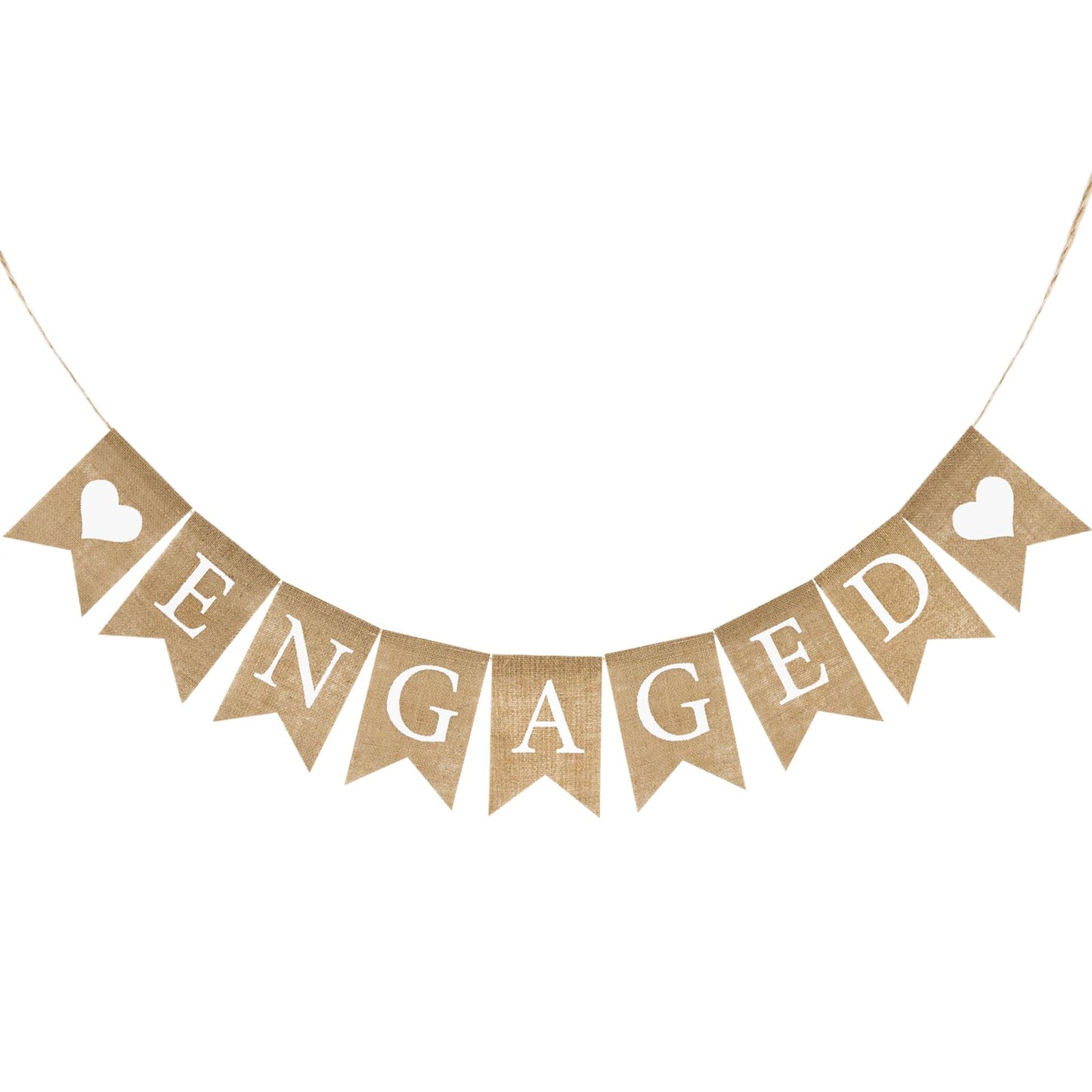 Engaged Burlap Banner with Heart – 9.8 Ft