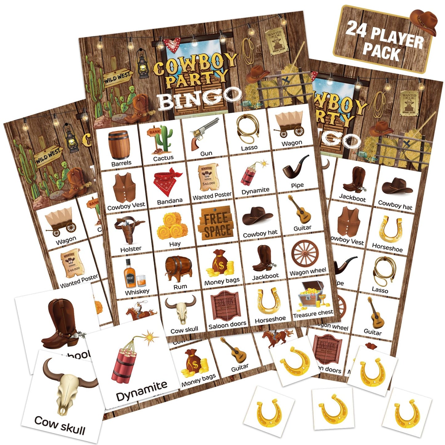 Western Cowboy Bingo Game Set - 35 ct