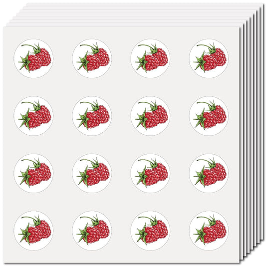 Raspberry Round Waterproof Stickers – 128 Pack, Scrapbooking