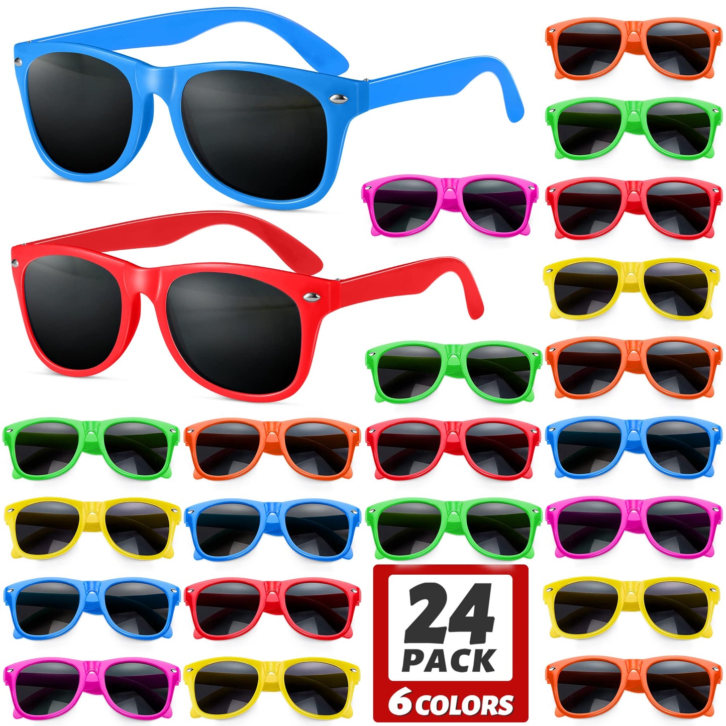 Neon Retro Kids Party Favor Sunglasses Set