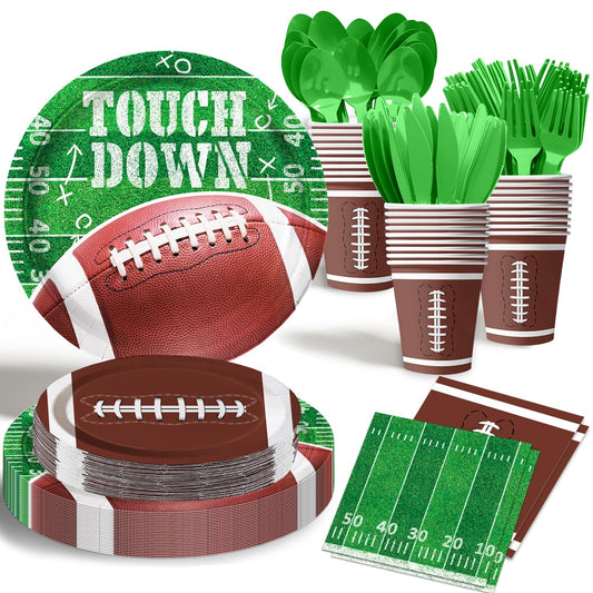Football Party Tableware Kit – 168 Piece Serves 24