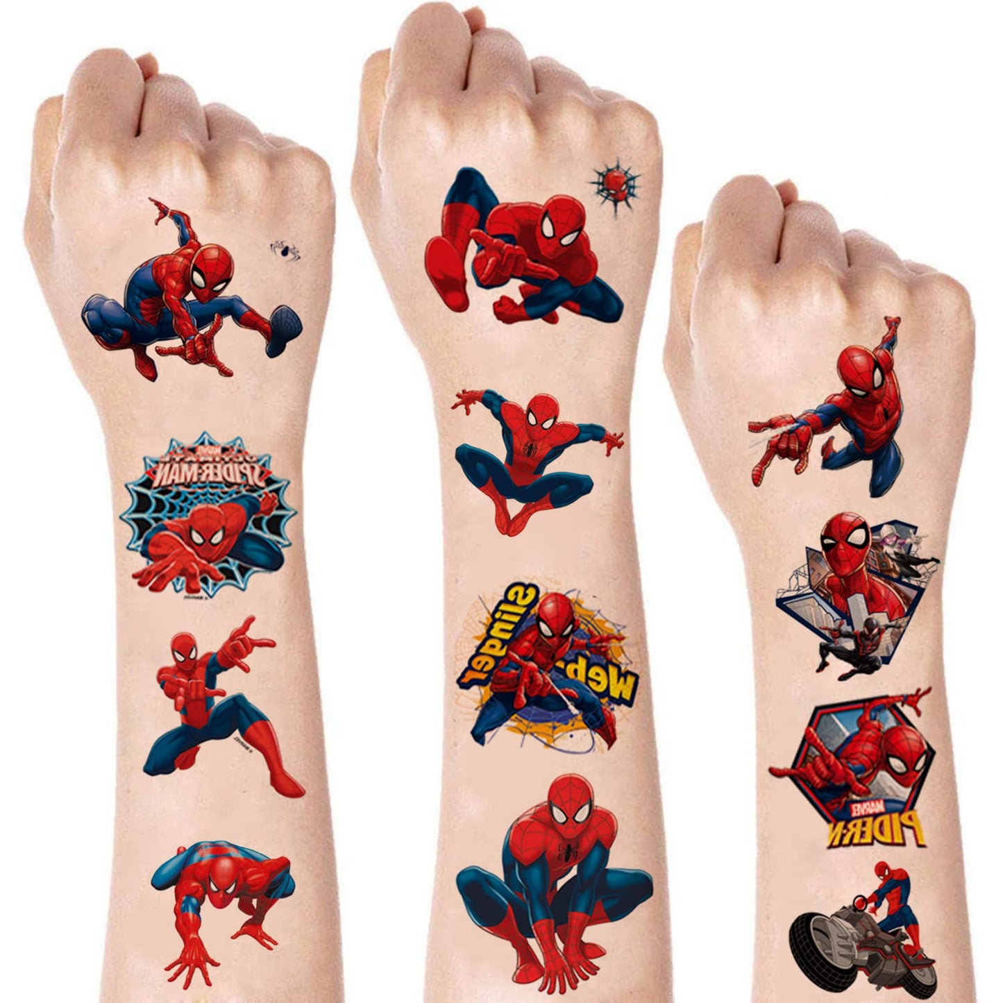 Spider Superhero Character Temporary Tattoos Party Favours – 8 Sheets