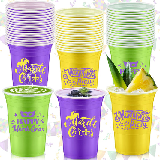 Mardi Gras Party Disposable Plastic Cups - 48 ct