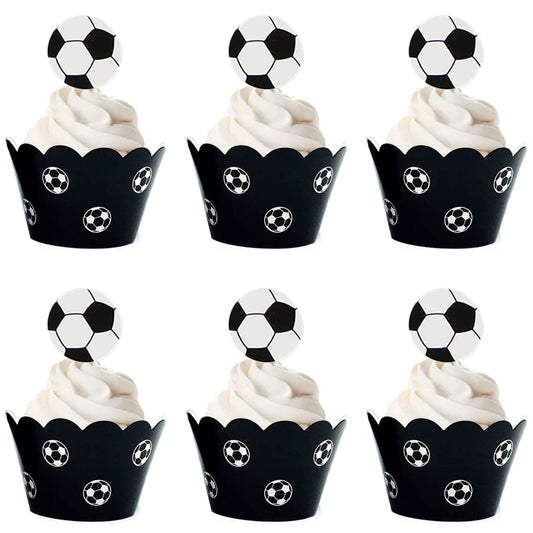 Soccer Cupcake Toppers & Wrappers Set – 48 Piece