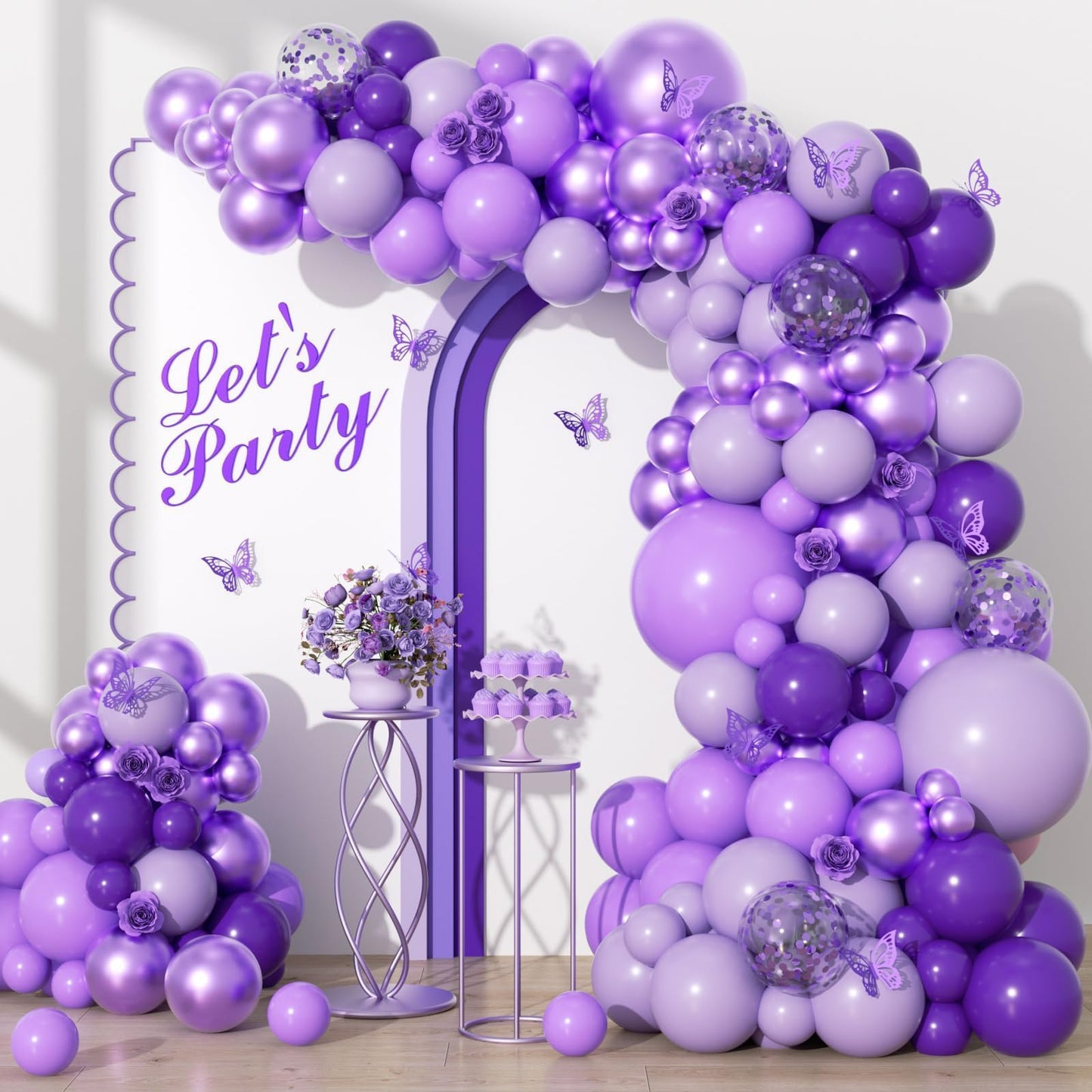 Purple Balloon Garland Arch Kit – 136 Piece