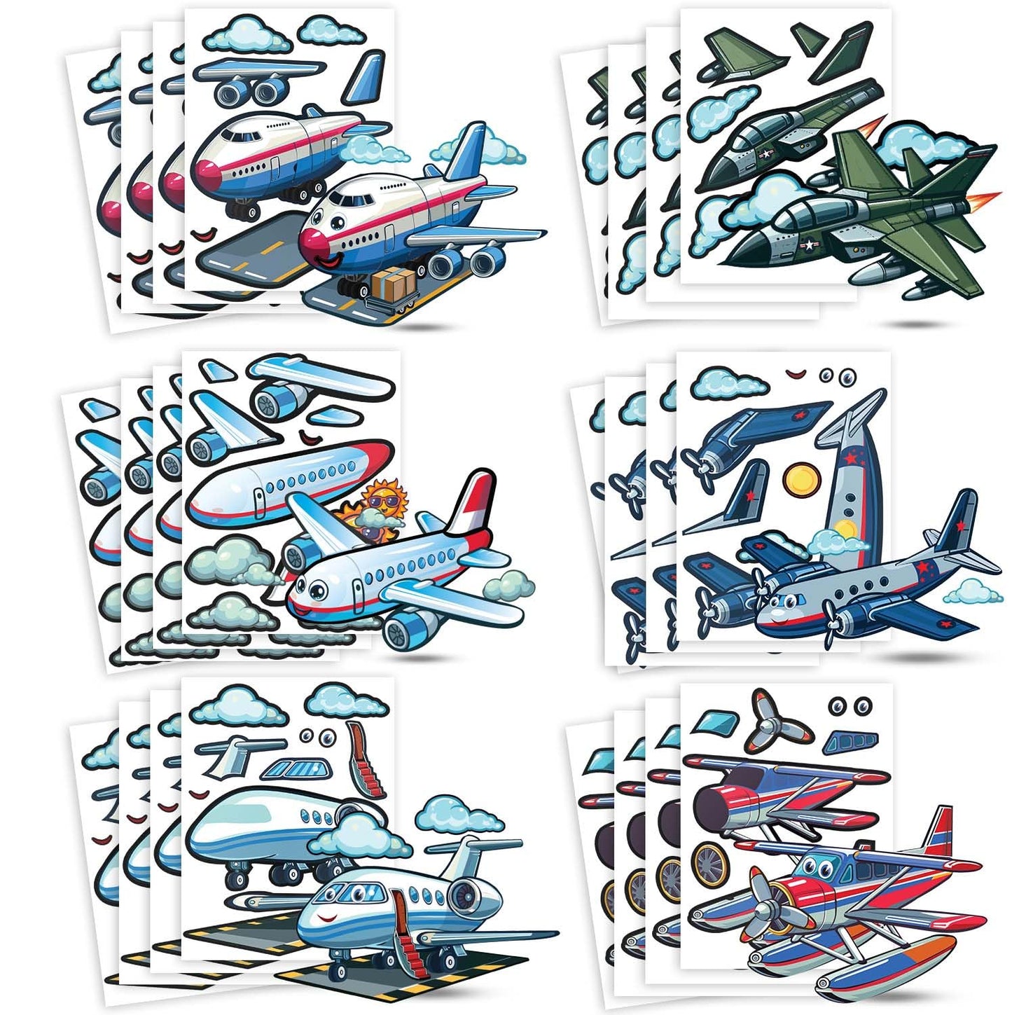 Make a Plane Sticker Activity Sheets – 24 Pack