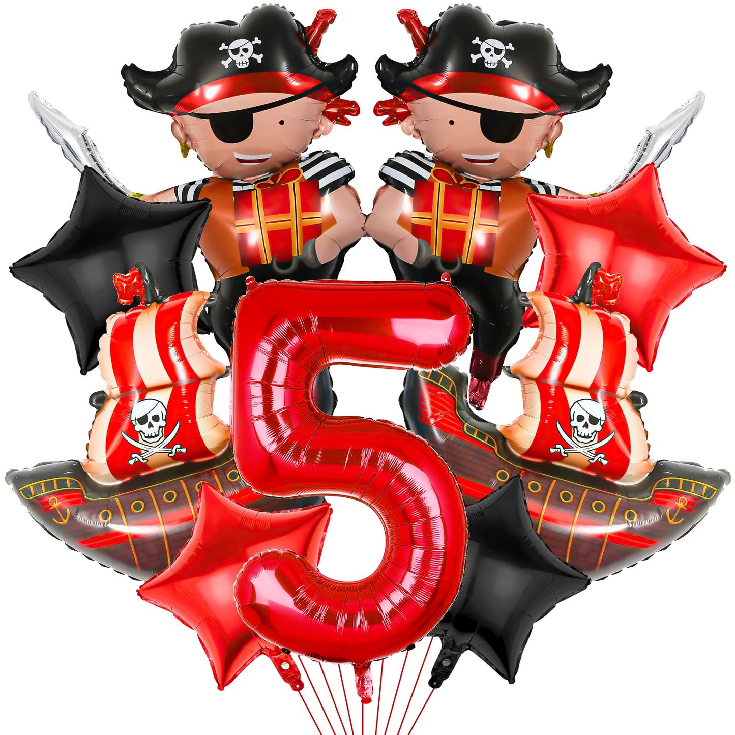 Pirate Ship 5th Birthday Balloon Set – 9 Piece