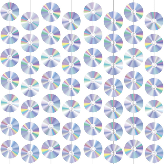 Retro CD Disco Hanging Swirl Banners – 8 Piece, 90s Y2K Theme