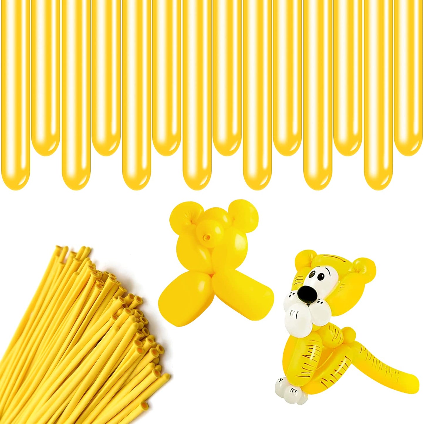 Yellow Balloon Animal Long Twist Balloons – 100 Pack