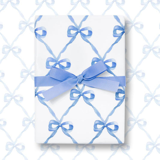 Blue Bow Decorative Wrapping Paper
