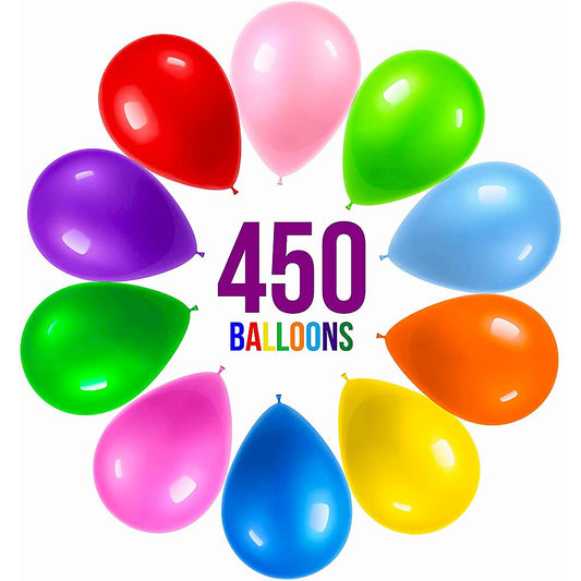 Rainbow Latex Balloons - 450 ct
