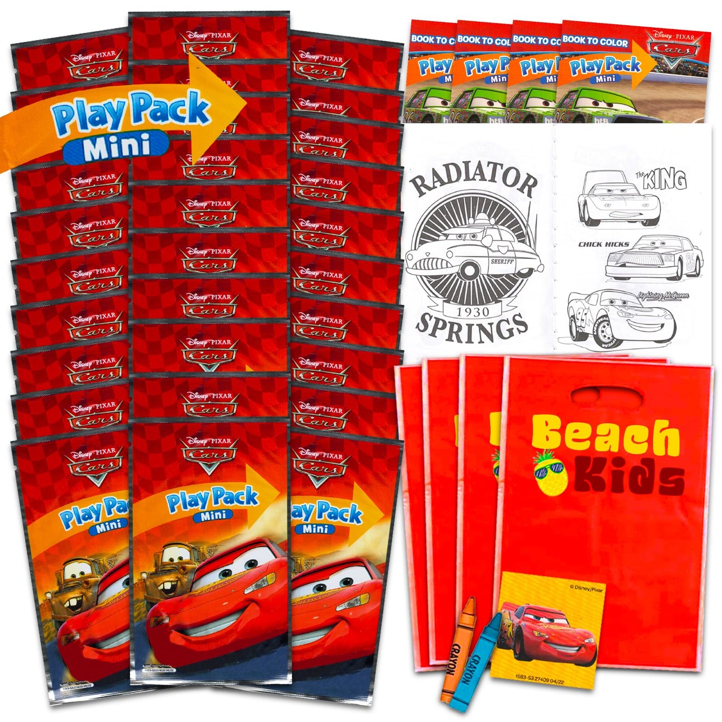 Racing Car Character Mini Party Favour Play Packs – 24 Pack